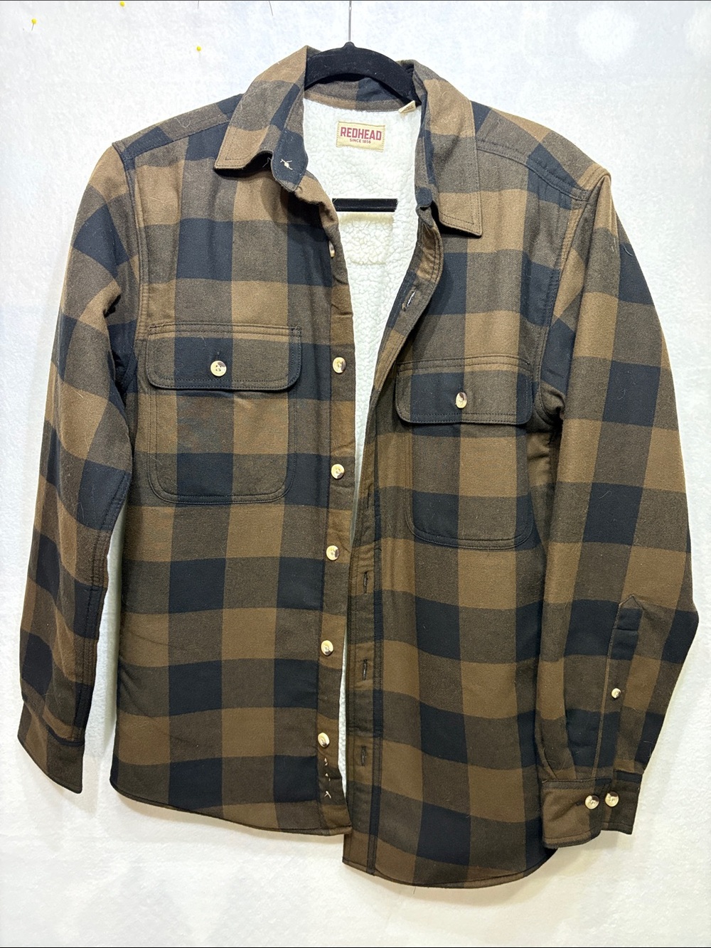Redhead Sherpa Lined Plaid long sleeve shirt Size Small NWOT